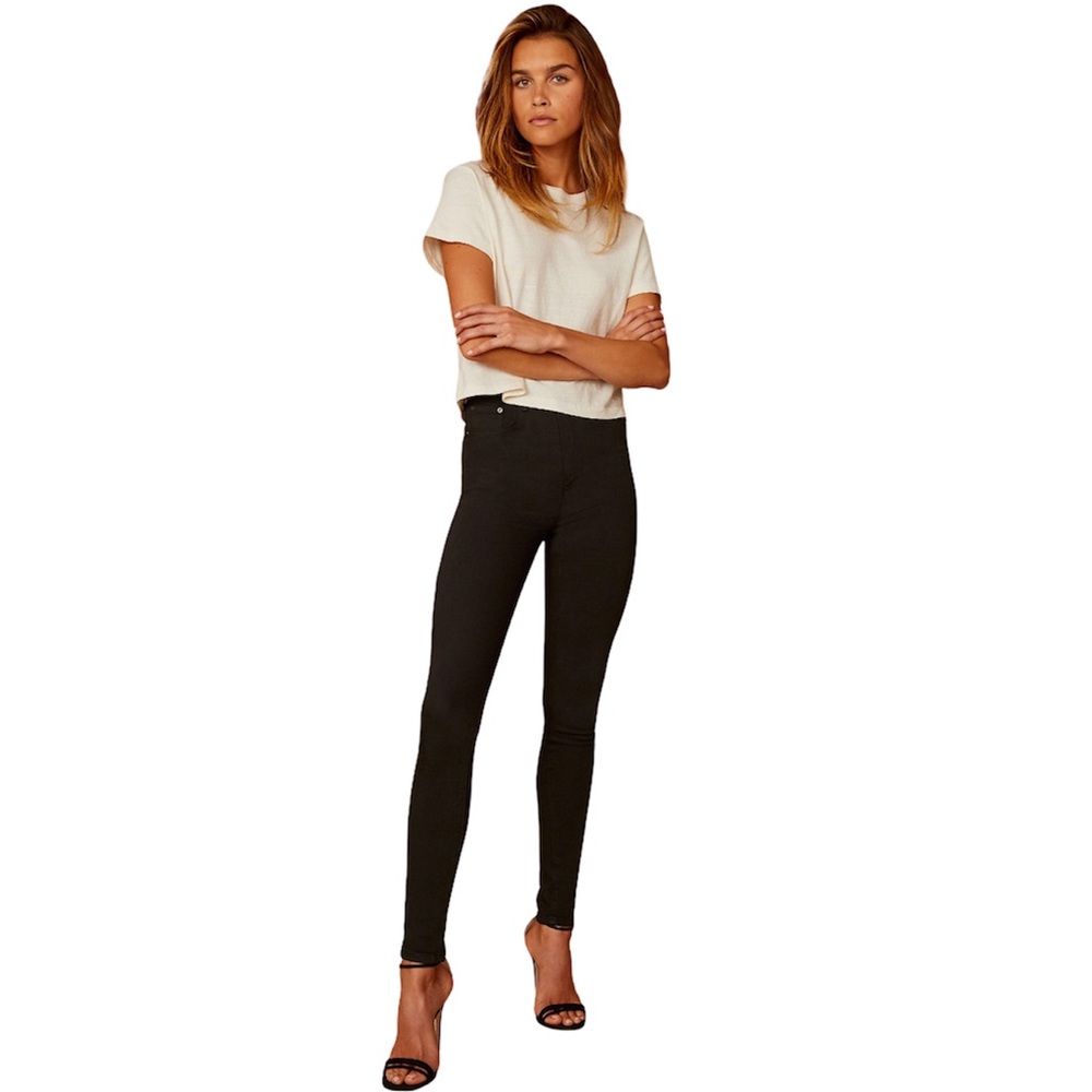 Denim Forum Black Lola High Waisted Skinny Jeans